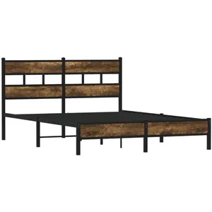 vidaXL Cadre de lit sans matelas avec tête de lit 140x190 cm pas cher