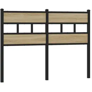 vidaXL Tête de lit chêne sonoma 120 cm fer et bois d’ingénierie pas cher