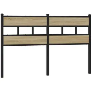 vidaXL Tête de lit chêne sonoma 140 cm fer et bois d’ingénierie pas cher