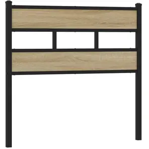 vidaXL Tête de lit chêne sonoma 107 cm fer et bois d’ingénierie pas cher