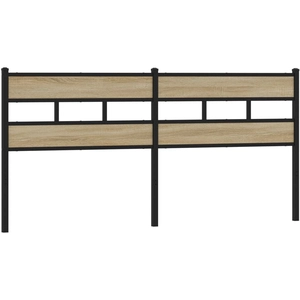 vidaXL Tête de lit chêne sonoma 193 cm fer et bois d’ingénierie pas cher