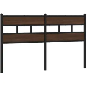 vidaXL Tête de lit chêne marron 160 cm acier et bois d'ingénierie pas cher