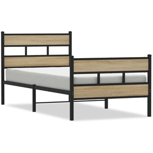 vidaXL Cadre de lit en métal sans matelas chêne sonoma 120x190 cm pas cher