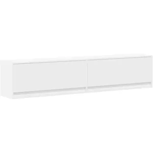 Vidaxl - Meuble tv mural avec led blanc 180x31x38 cm Blanc pas cher