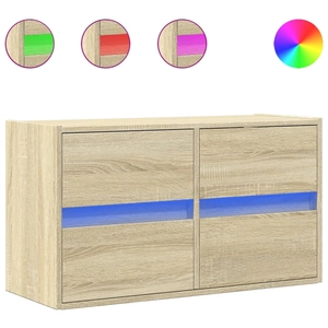 Comparateur de prix : vidaXL Meuble TV mural avec LED chêne sonoma 180x31x45 cm