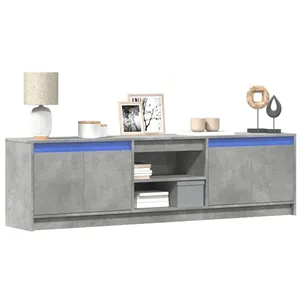 Comparateur de prix : vidaXL Meuble TV avec LED gris béton 180x34x50 cm bois d'ingénierie