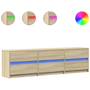 vidaXL Meuble TV avec LED chêne sonoma 180x34x50 cm bois d'ingénierie pas cher
