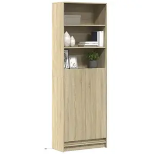 vidaXL Buffet haut LED chêne sonoma 69x32,5x200 cm bois d ingénierie pas cher