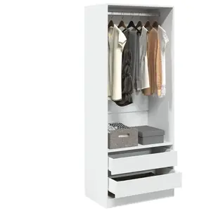 vidaXL Garde-robe blanc 80x50x200 cm bois d'ingénierie pas cher