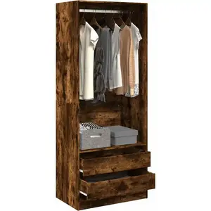 Comparateur de prix : vidaXL Garde-robe chêne fumé 80x50x200 cm bois d'ingénierie