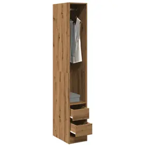 vidaXL Garde-robe chêne artisanal 30x50x200 cm bois d'ingénierie pas cher