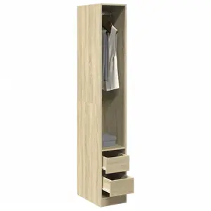 vidaXL Garde-robe chêne sonoma 30x50x200 cm bois d'ingénierie pas cher