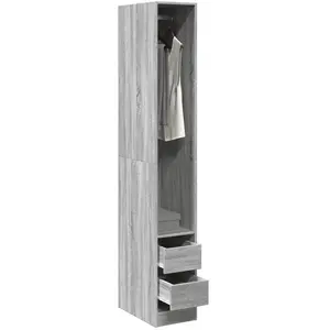 vidaXL Garde-robe sonoma gris 30x50x200 cm bois d'ingénierie pas cher