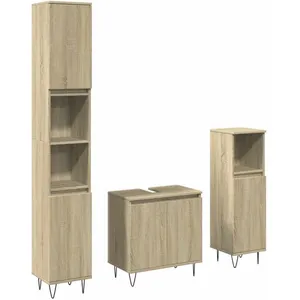 Vidaxl - Ensemble de meubles de salle de bain 3 pcs chêne sonoma Brun pas cher