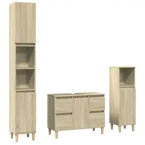 vidaXL Ensemble de meubles de salle de bain 3 pcs chêne sonoma pas cher