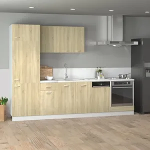 Comparateur de prix : Ensemble d'armoires de cuisine 7 pcs chêne sonoma vidaXL