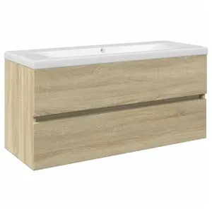 Comparateur de prix : vidaXL Ensemble de meubles de bain 2pcs céramique et bois d'ingénierie
