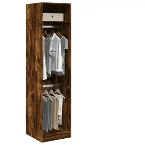 Comparateur de prix : vidaXL Garde-robe chêne fumé 50x50x200 cm bois d'ingénierie