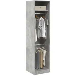 vidaXL Garde-robe Gris béton 50 x 50 x 200 cm Aggloméré pas cher