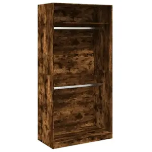 vidaXL Garde-robe chêne fumé 100x50x200 cm bois d'ingénierie pas cher