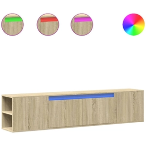 vidaXL Meuble TV mural avec LED chêne sonoma 180x31x39,5 cm
