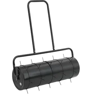 vidaXL Rouleau à gazon de jardin et colliers d'aérateur 63 L fer acier pas cher