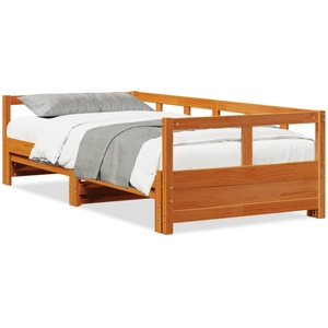 vidaXL Lit de jour sans matelas cire marron 80x200 cm bois pin massif pas cher