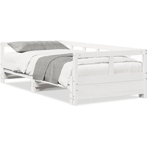 vidaXL Lit de jour sans matelas blanc 90x200 cm bois de pin massif pas cher