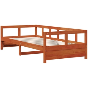 vidaXL Lit de jour cire marron 90x200 cm bois de pin massif pas cher