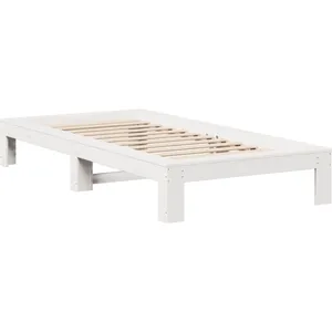 vidaXL Cadre de lit sans matelas blanc 90x190 cm bois de pin massif pas cher