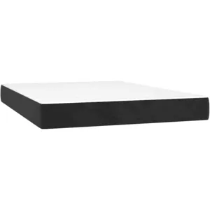 vidaXL Matelas de lit à ressorts ensachés noir 140x220x20 cm velours pas cher