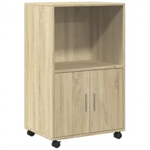 vidaXL Armoire à roulettes chêne sonoma 55x40x91 cm bois d'ingénierie pas cher