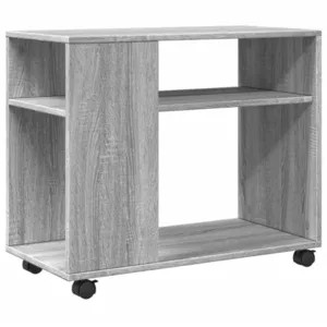 Vidaxl - Table d'appoint avec roues sonoma gris bois d'ingénierie Grey sonoma pas cher