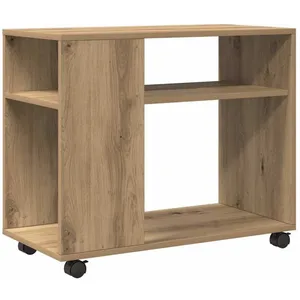 Table d'appoint avec roues chêne artisanal bois d'ingénierie Vidaxl Oak pas cher