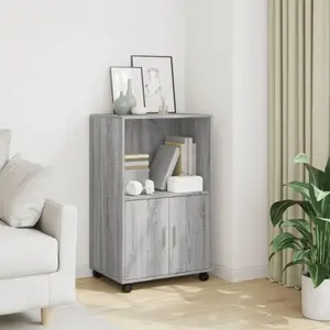 vidaXL Armoire à roulettes sonoma gris 55x40x91 cm bois d'ingénierie pas cher