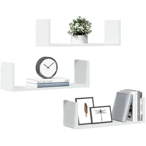 vidaXL Étagères murales 3 pcs blanc 58x18x18 cm bois d'ingénierie pas cher