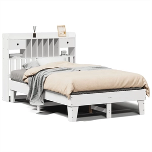 vidaXL Cadre de lit sans matelas blanc 140x190 cm bois de pin massif pas cher