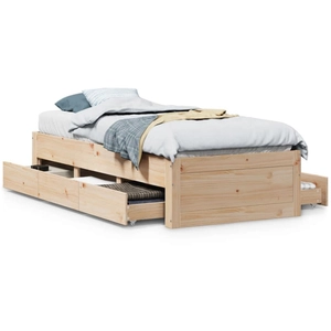 vidaXL Cadre de lit sans matelas avec tiroirs 75x190 cm bois de pin pas cher