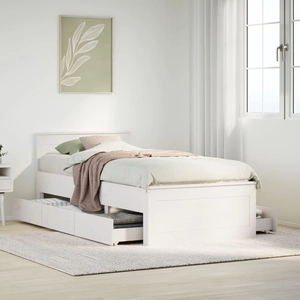 vidaXL Cadre de lit sans matelas avec tête de lit 75x190 cm pin massif pas cher