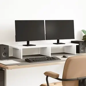 Comparateur de prix : vidaXL Support de moniteur blanc 100x27x15 cm bois d'ingénierie