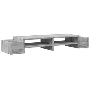 vidaXL Support de moniteur avec rangement sonoma gris bois ingénierie pas cher