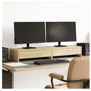 vidaXL Support de moniteur avec tiroirs chêne sonoma bois d'ingénierie pas cher