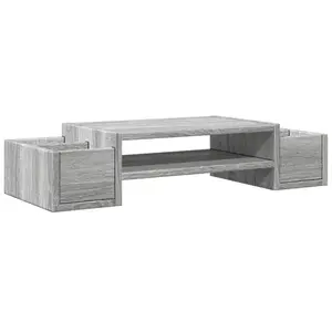 Comparateur de prix : vidaXL Support de moniteur et rangement sonoma gris bois d'ingénierie