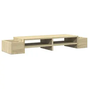 vidaXL Support de moniteur avec rangement chêne sonoma bois ingénierie pas cher