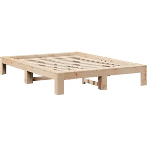 vidaXL Cadre de lit sans matelas 140x190 cm bois de pin massif pas cher