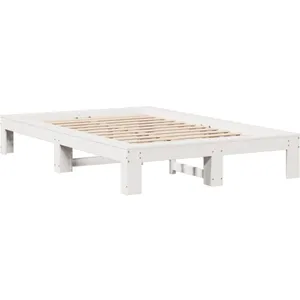 vidaXL Cadre de lit sans matelas blanc 120x200 cm bois de pin massif pas cher