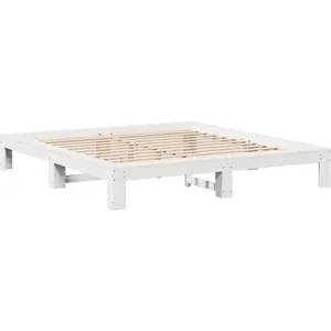 vidaXL Cadre de lit sans matelas blanc 180x200 cm bois massif de pin pas cher