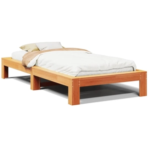 vidaXL Cadre de lit sans matelas cire marron 140x200cm bois pin massif pas cher