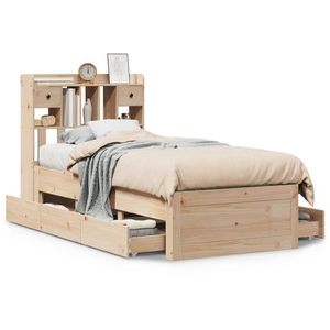 vidaXL Lit bibliothèque sans matelas 75x190 cm bois de pin massif pas cher