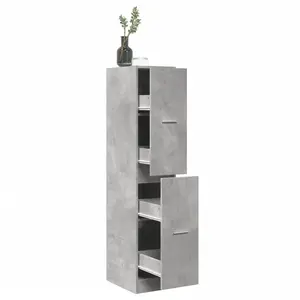 Comparateur de prix : vidaXL Armoire d'apothicaire gris béton 30x41x144,5 cm bois ingénierie